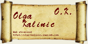 Olga Kalinić vizit kartica